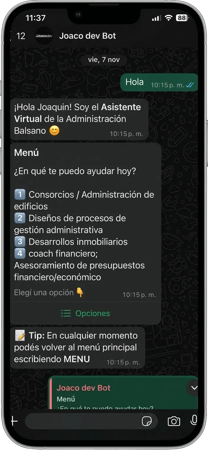 Chatbot WhatsApp para Gestión de Consorcios desktop